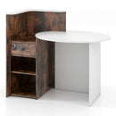 Front Reception Office Desk with Open Shelf and Lockable Drawer by LJGDeals