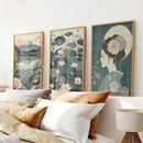 Japanese Nature Wall Art Set. Geisha Poster, Fuji Mountain by Wall Art Set