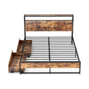 Full/Queen Bed Frame with 2-Tier Storage Headboard and Charging Station by LJGDeals