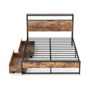 Full/Queen Bed Frame with 2-Tier Storage Headboard and Charging Station by LJGDeals