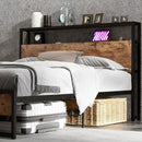 Full/Queen Bed Frame with 2-Tier Storage Headboard and Charging Station by LJGDeals