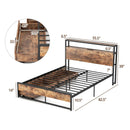 Full/Queen Bed Frame with 2-Tier Storage Headboard and Charging Station by LJGDeals