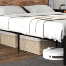 Full/Queen Bed Frame with 2-Tier Storage Headboard and Charging Station-Full Size