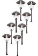 Energizer 10Pack Solar Pathway LED Lights Outdoor-Stainless Steel 15 Lumen ( Silver )