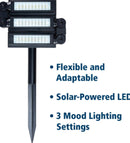 3 Color Temperature 180° Solar Powered Flood Light Outdoor 230 Lumen - Waterproof Bright LED Spotlight by Outdoor Solar Outlet