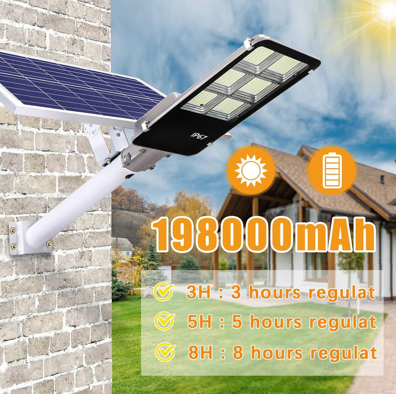 8800 Watt Solar Street Lights, with Remote Control 105000LM LED Dusk to Dawn Solar Light 6500K Super Bright Solar Flood Light