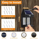 SmartYard 4 Pack Solar Sensor Motion Wall Lights Tungsten Lamps Exterior Porch Lanterns