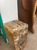 Petrified Wood Square Stool (E)