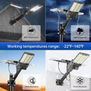 9500W Aluminum Solar Street Lights Outdoor, 500000LM High Powered Commercial Parking Lot Lights 6500K Dusk to Dawn with Remote