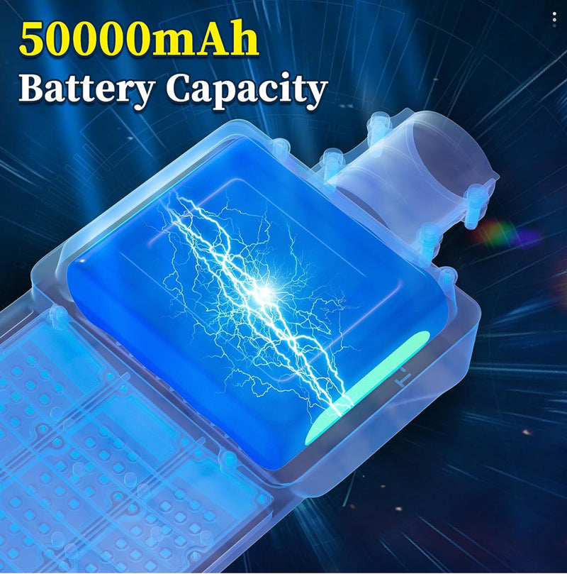 9500W Aluminum Solar Street Lights Outdoor, 500000LM High Powered Commercial Parking Lot Lights 6500K Dusk to Dawn with Remote