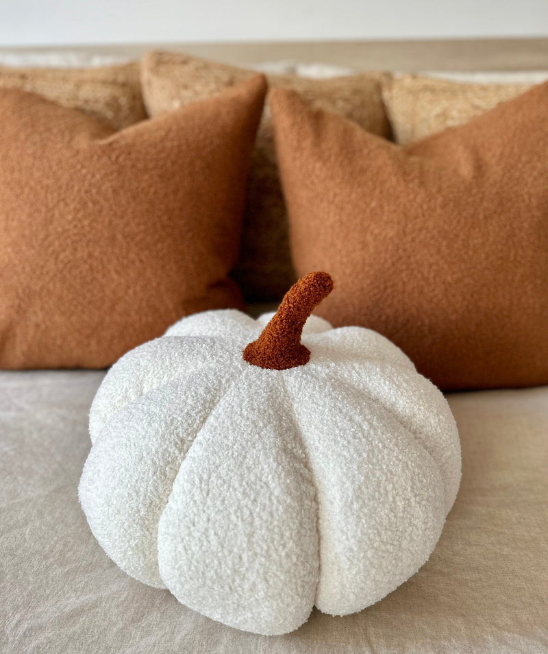 Jumbo Sherpa Cream Pumpkin Pillow