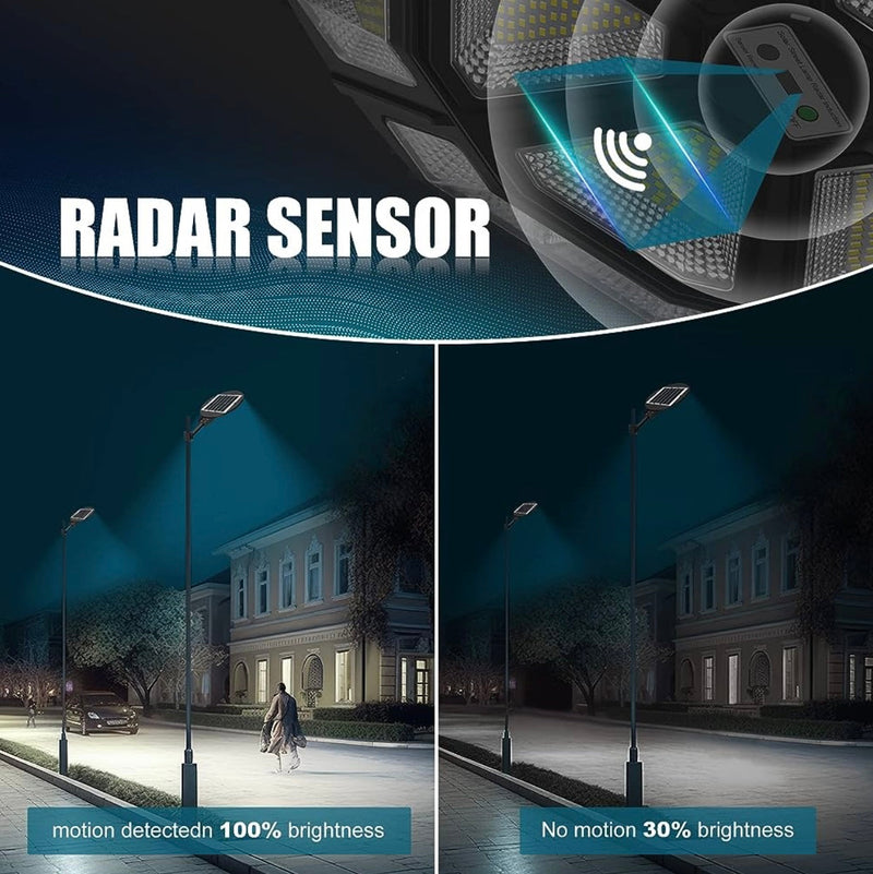 4500W Large Solar Street Lights Outdoor - Commercial Grade Solar Powered Street Light 120000LM with Remote