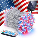 165Ft Solar String Lights White Wire Outdoor,500 LED Christmas Lights with 8 Modes and Timer, Remote Control by Outdoor Solar Outlet