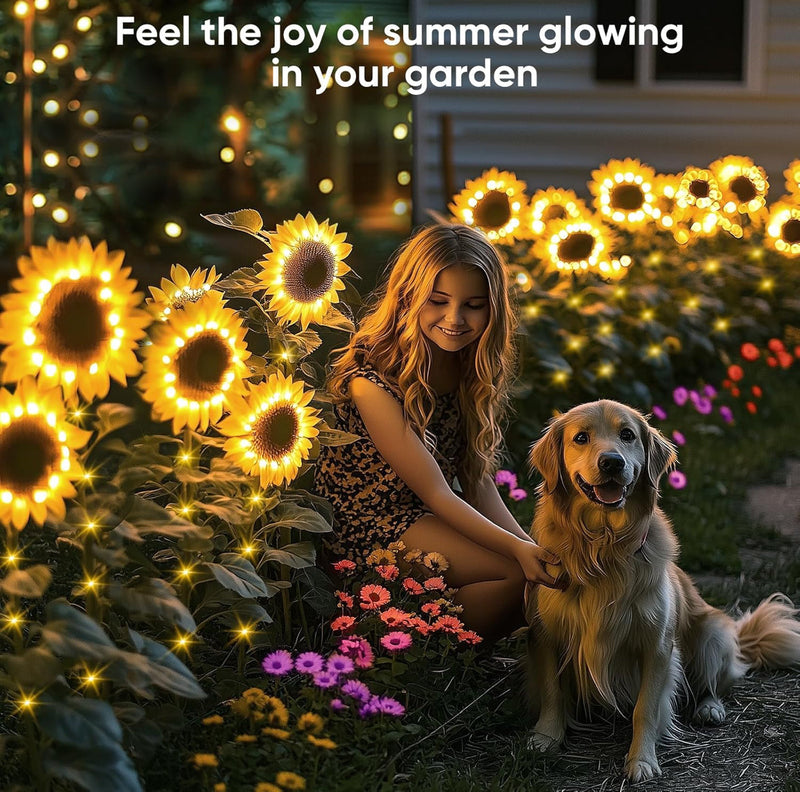 Solar Sunflower Lights 3 Pack with 9 Sunflower Lights