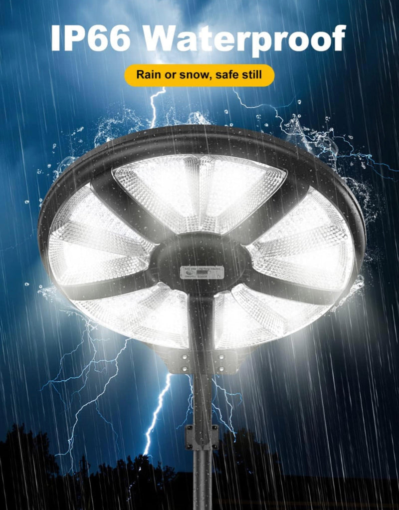 6000W Solar Street Light Outdoor Waterproof -Radar & Motion Sensing, Remote Control with 360° Wide Angle Lighting