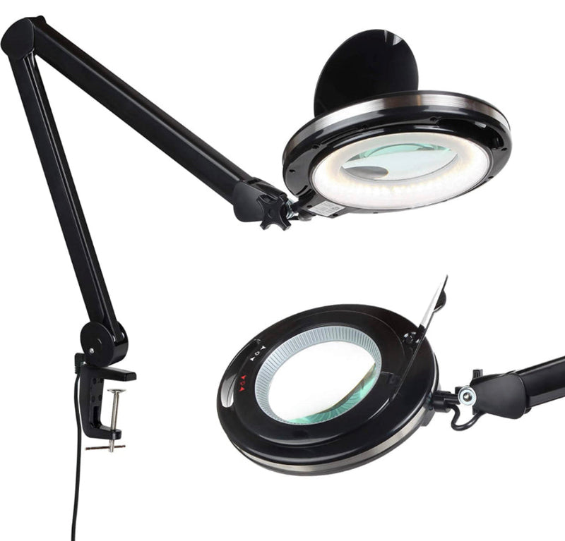 5X PRO XL Magnifying Desk Clamp Lamp – With Bright LED Light