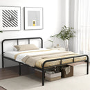 Full Bed Frame with Headboard and Footboard No Box Spring Needed-Black by LJGDeals