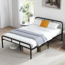 Full Bed Frame with Headboard and Footboard No Box Spring Needed-Black by LJGDeals