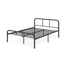 Full Bed Frame with Headboard and Footboard No Box Spring Needed-Black by LJGDeals
