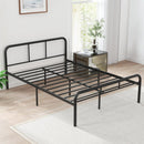 Full Bed Frame with Headboard and Footboard No Box Spring Needed-Black by LJGDeals