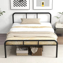 Full Bed Frame with Headboard and Footboard No Box Spring Needed-Black by LJGDeals