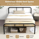 Full Bed Frame with Headboard and Footboard No Box Spring Needed-Black by LJGDeals