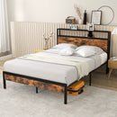 Twin/Full/Queen Bed Frame with Storage Headboard and Charging Station by LJGDeals