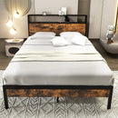 Twin/Full/Queen Bed Frame with Storage Headboard and Charging Station by LJGDeals
