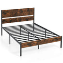 Twin/Full/Queen/King Metal Bed Frame with Wooden Headboard and Footboard-Full Size by LJGDeals