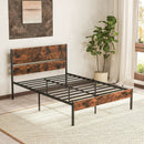 Twin/Full/Queen/King Metal Bed Frame with Wooden Headboard and Footboard-Full Size by LJGDeals