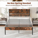 Twin/Full/Queen/King Metal Bed Frame with Wooden Headboard and Footboard-Full Size by LJGDeals