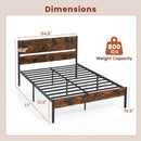 Twin/Full/Queen/King Metal Bed Frame with Wooden Headboard and Footboard-Full Size by DirectDeals