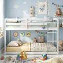 Full Over Full Bunk Bed with Ladder and Safety Guardrails by LJGDeals