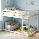 Full Over Full Bunk Bed with Ladder and Safety Guardrails by LJGDeals