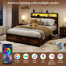 Full/Queen Size LED Bed Frame with Charging Station and 4 Storage Drawers by LJGDeals