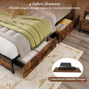 Full/Queen Size LED Bed Frame with Charging Station and 4 Storage Drawers by LJGDeals