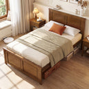 Twin Size Wooden Platform Bed Frame with Headboard by DirectDeals
