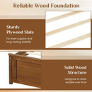 Twin Size Wooden Platform Bed Frame with Headboard by DirectDeals