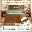 Twin Size Wooden Platform Bed Frame with Headboard by LJGDeals