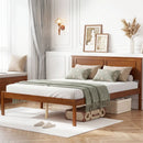 Full/Queen/Twin Size Bed Frame Farmhouse Wooden Platform Bed with Headboard by DirectDeals