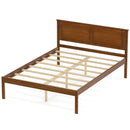 Full/Queen/Twin Size Bed Frame Farmhouse Wooden Platform Bed with Headboard by LJGDeals