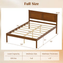 Full/Queen/Twin Size Bed Frame Farmhouse Wooden Platform Bed with Headboard by DirectDeals