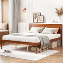 Full/Queen/Twin Size Bed Frame Farmhouse Wooden Platform Bed with Headboard by DirectDeals