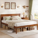 Full/Queen/Twin Size Bed Frame Farmhouse Wooden Platform Bed with Headboard by DirectDeals