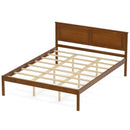Full/Queen/Twin Size Bed Frame Farmhouse Wooden Platform Bed with Headboard by LJGDeals