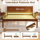 Full/Queen/Twin Size Bed Frame Farmhouse Wooden Platform Bed with Headboard by DirectDeals