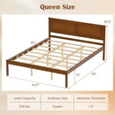 Full/Queen/Twin Size Bed Frame Farmhouse Wooden Platform Bed with Headboard by DirectDeals