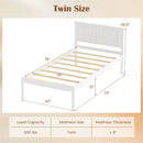 Full/Queen/Twin Size Bed Frame Farmhouse Wooden Platform Bed with Headboard White by DirectDeals