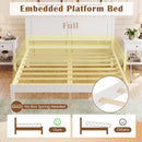 Full/Queen/Twin Size Bed Frame Farmhouse Wooden Platform Bed with Headboard White by DirectDeals