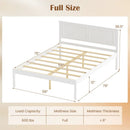 Full/Queen/Twin Size Bed Frame Farmhouse Wooden Platform Bed with Headboard White by DirectDeals